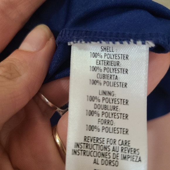 Casual Corner Navy Spaghetti Strap Y2k Style Ruffle Lettuce Trim Midi Slip Dress - Picture 3 of 3